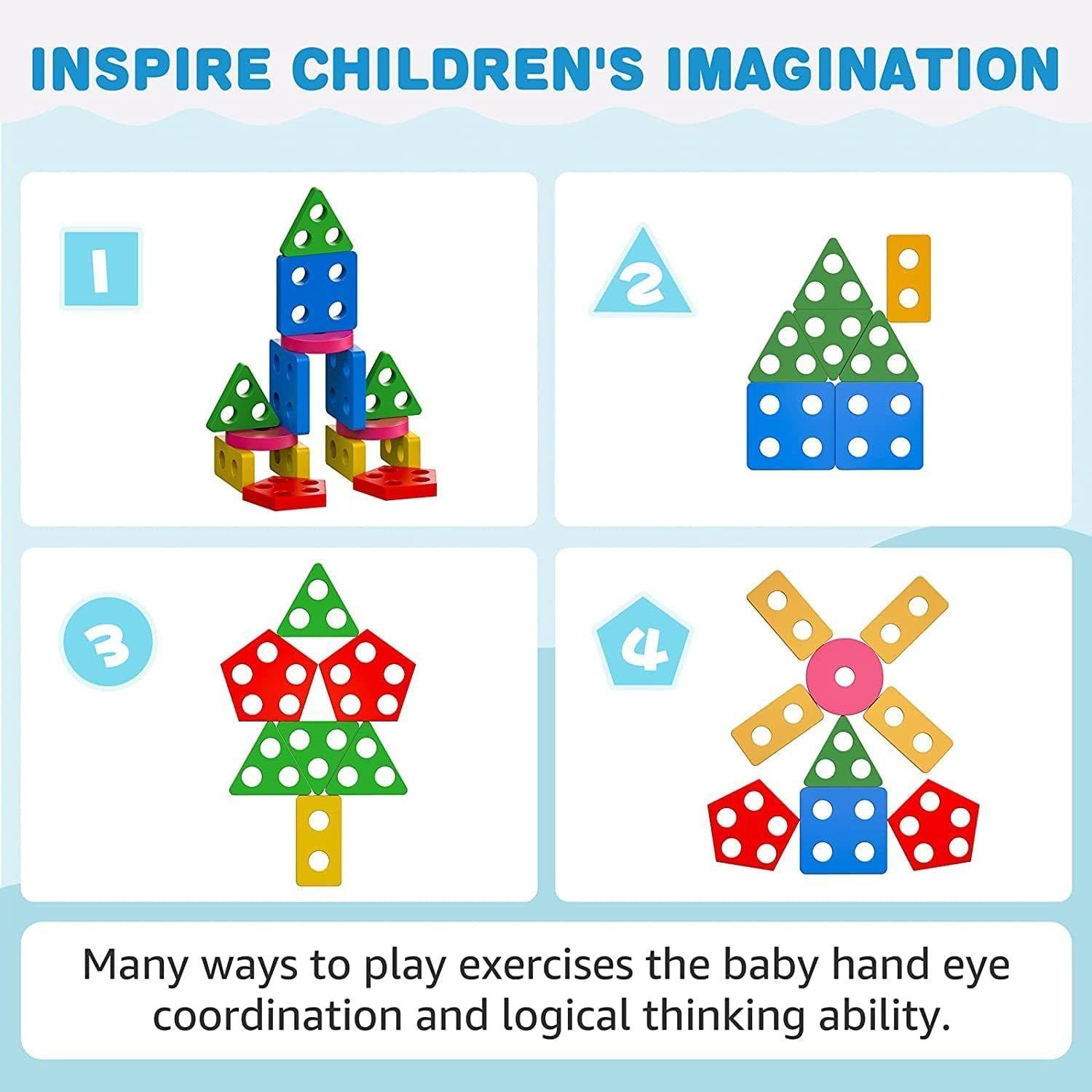 Juego Bloque Encaje Dificultad Paleta Educativa Pre Escolar Multicolor-3