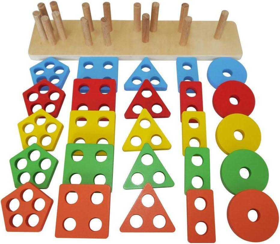 Juego Bloque Encaje Dificultad Paleta Educativa Pre Escolar Multicolor-5