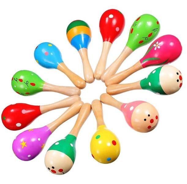 Sonajero Musical Maracas De Madera Juguete Ni os Surtido-4