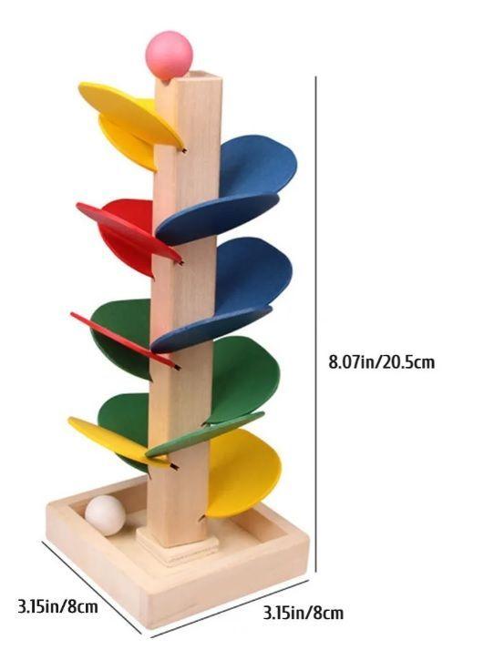Juego De Pista Marble Ball Run Árbol De Madera Juguete Par-5