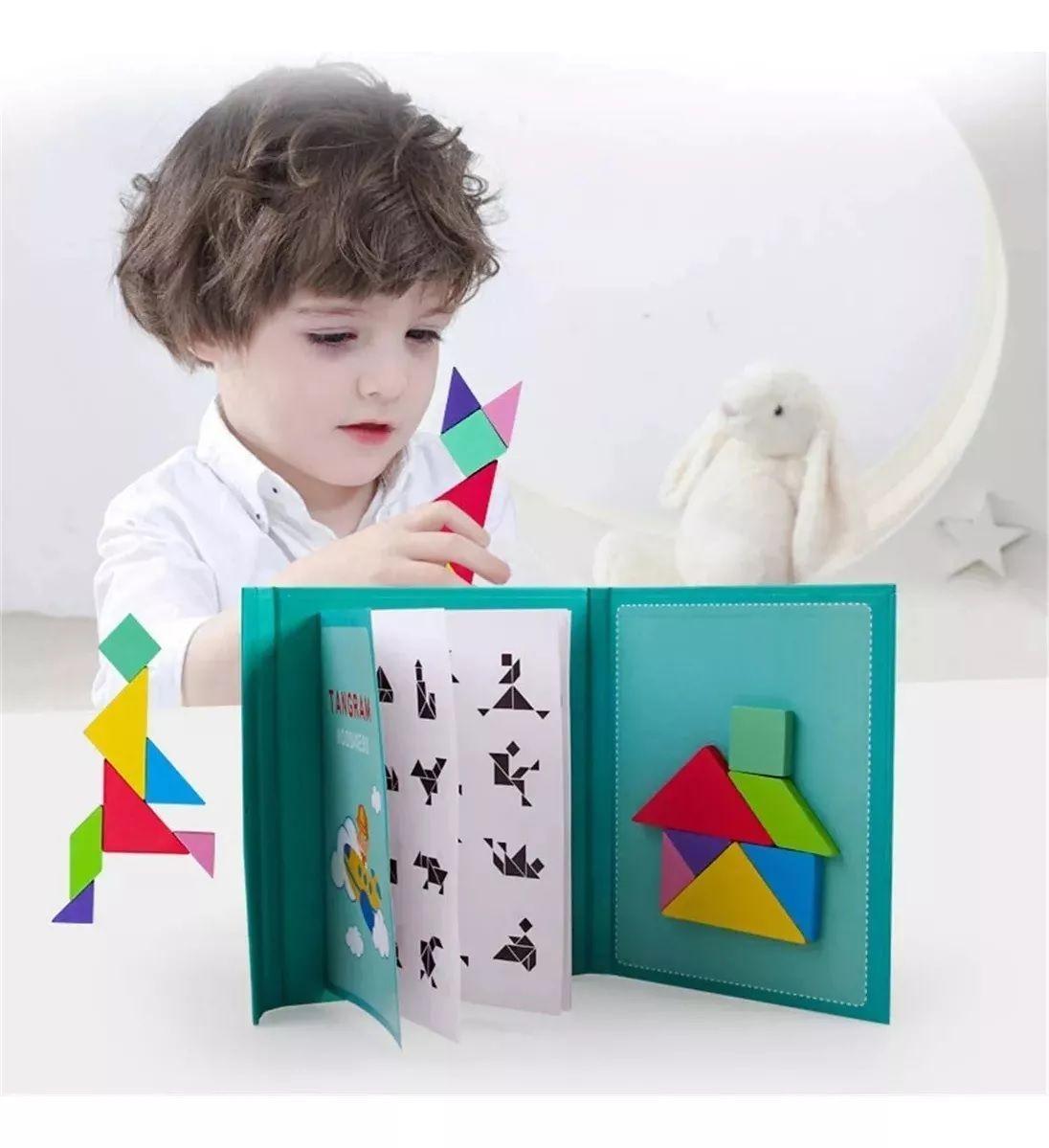 Juego Didactico Tangrama 3d Rompecabezas Magnetico 22x19 Cms-1