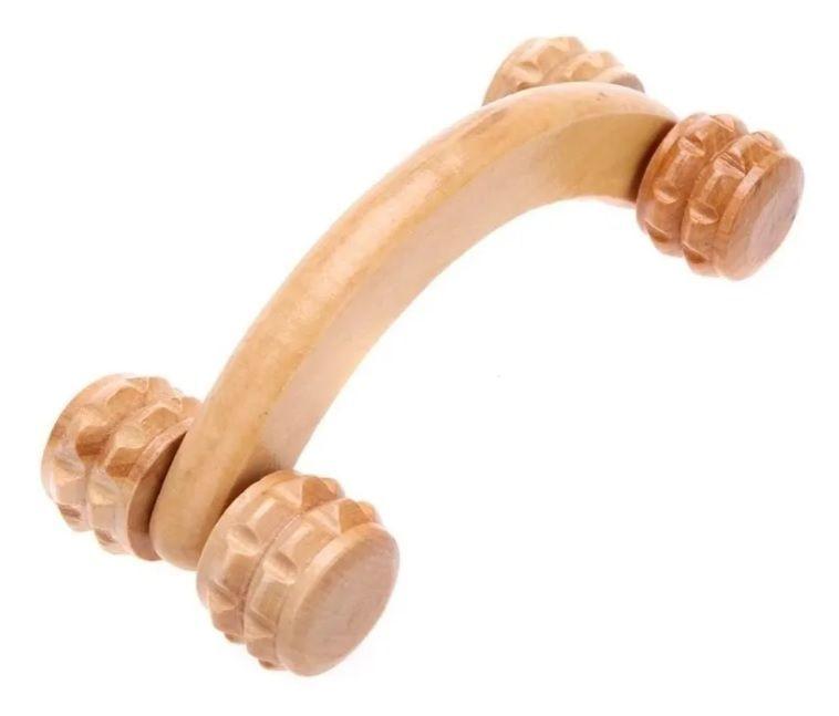 Masajeador Madera Relajante Terapéutico Curvo Rueda-0