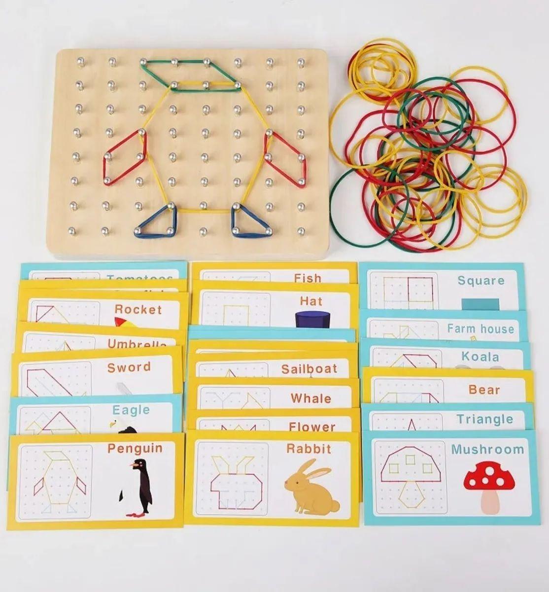 Tablero Madera Geoplano Espacio Imaginaci n Madera 18x14 Cms Madera-4