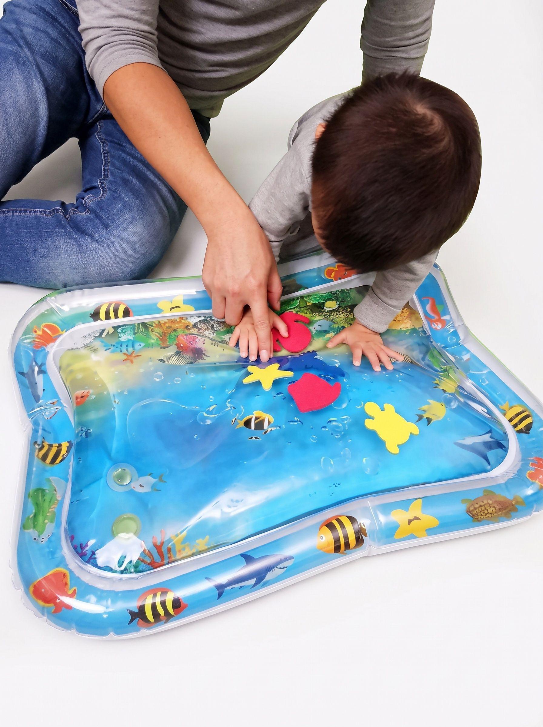 Piscina Alfombra De Agua Inflable Sensorial Bebe Estimulacion Color Azul Acero-2