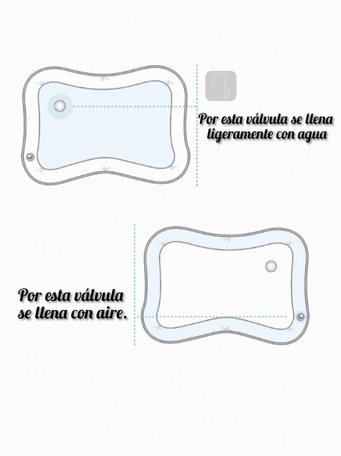Piscina Alfombra De Agua Inflable Sensorial Bebe Estimulacion Color Azul Acero-3