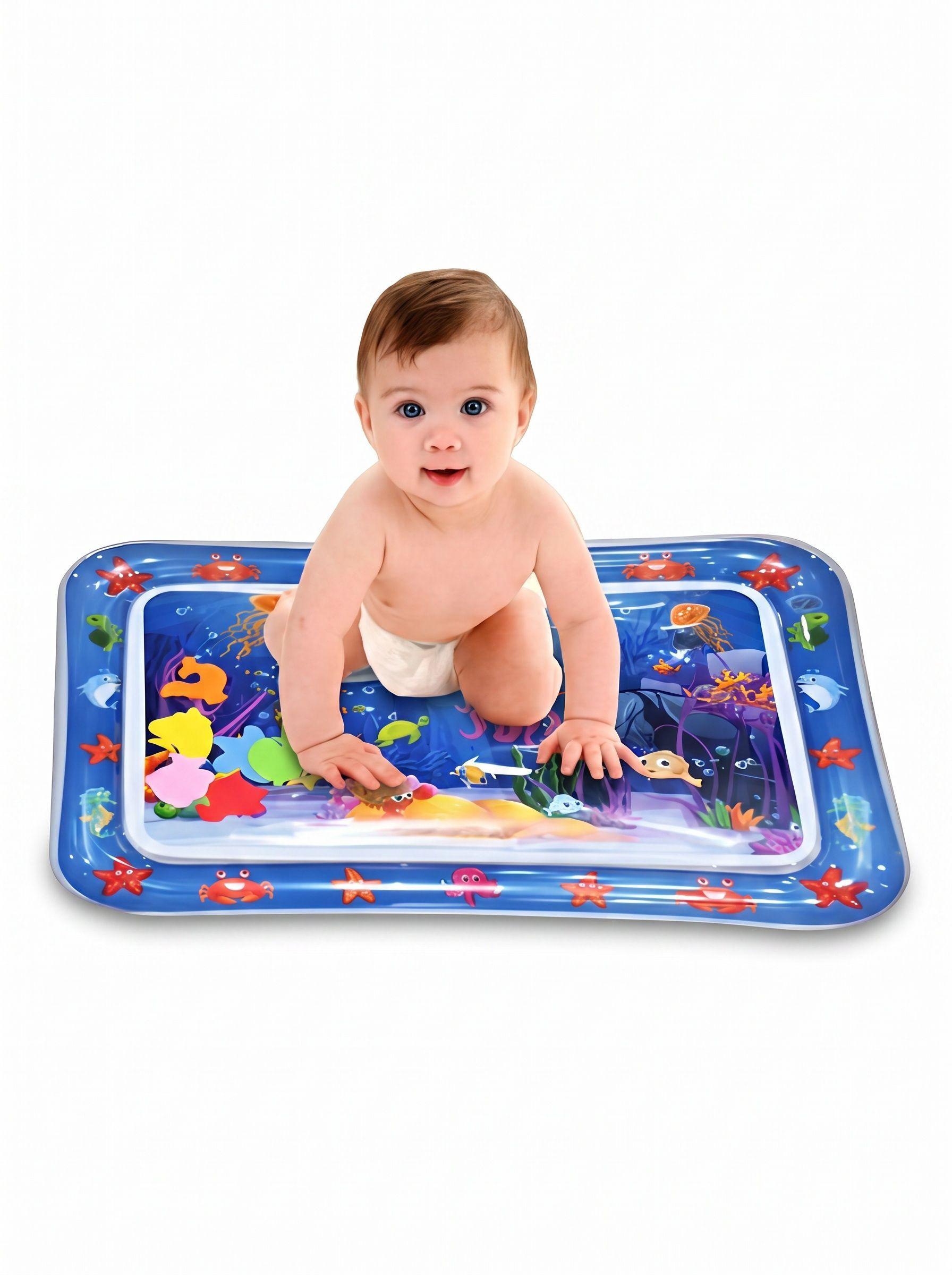 Piscina Alfombra De Agua Inflable Sensorial Bebe Estimulacion Color Azul Acero-4