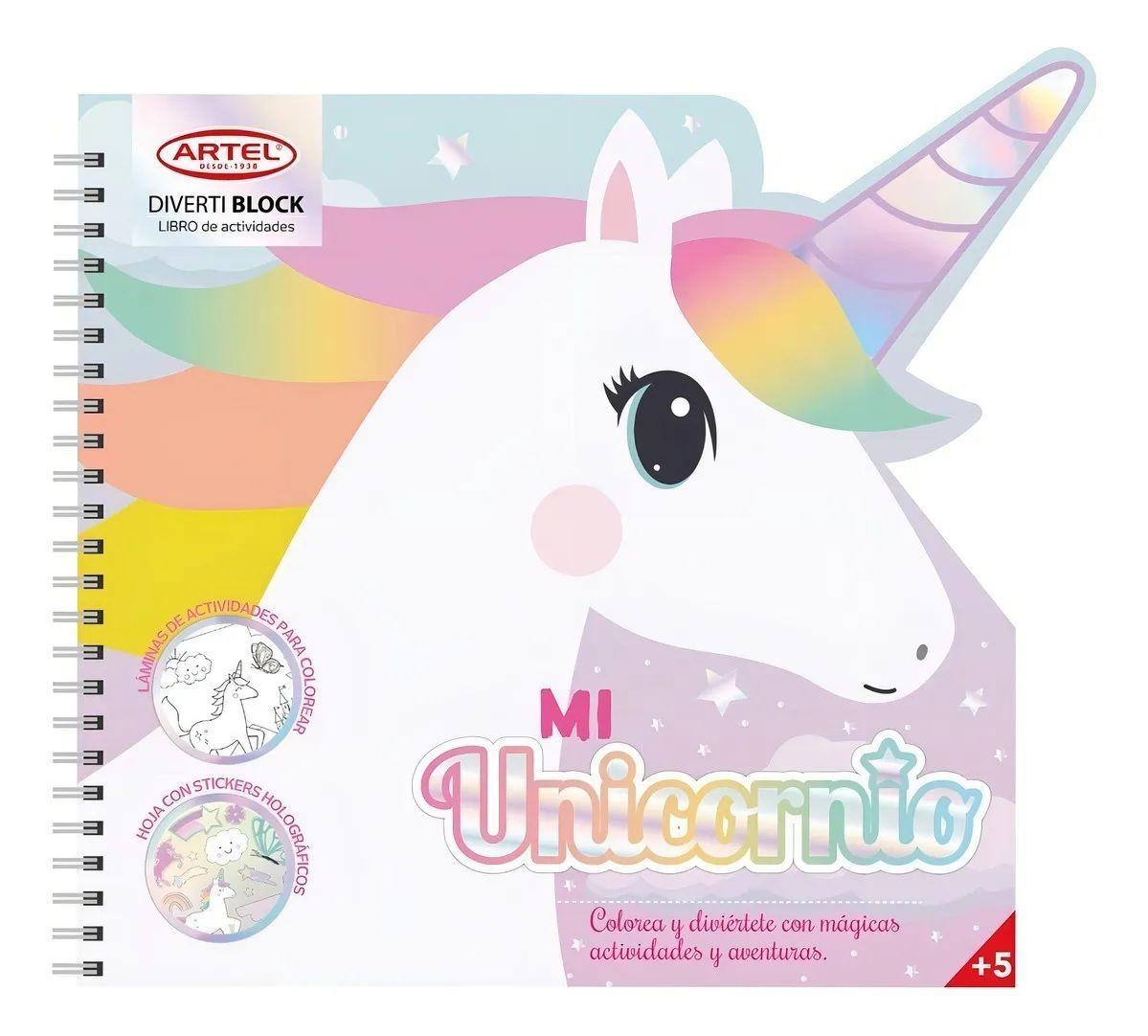 Block Para Colorear Y Pintar Unicornio Divertiblock-0