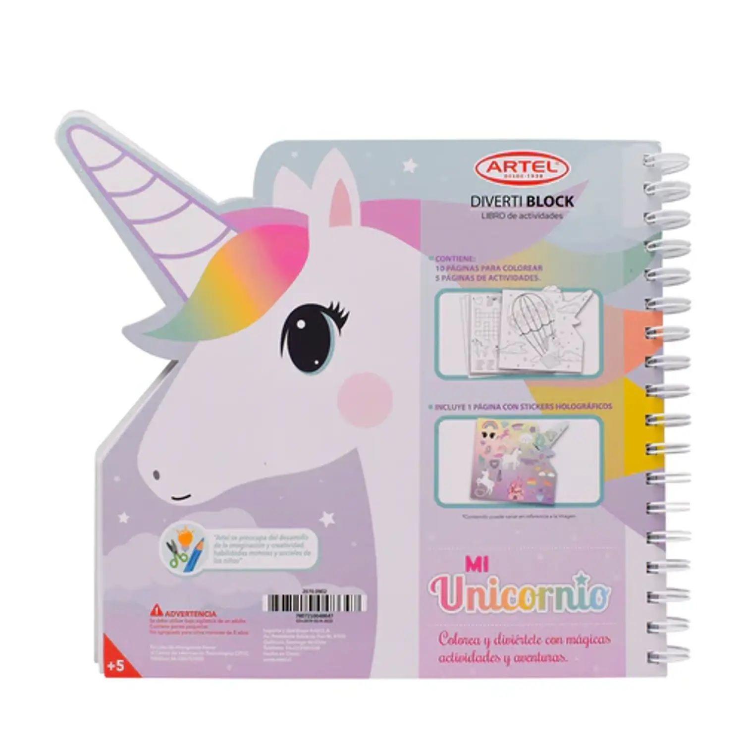 Block Para Colorear Y Pintar Unicornio Divertiblock-5