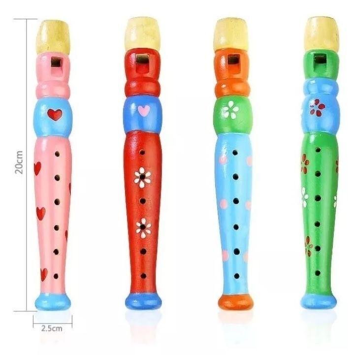 Flauta Madera Juguete Didáctico Instrumento Musical Niños -2
