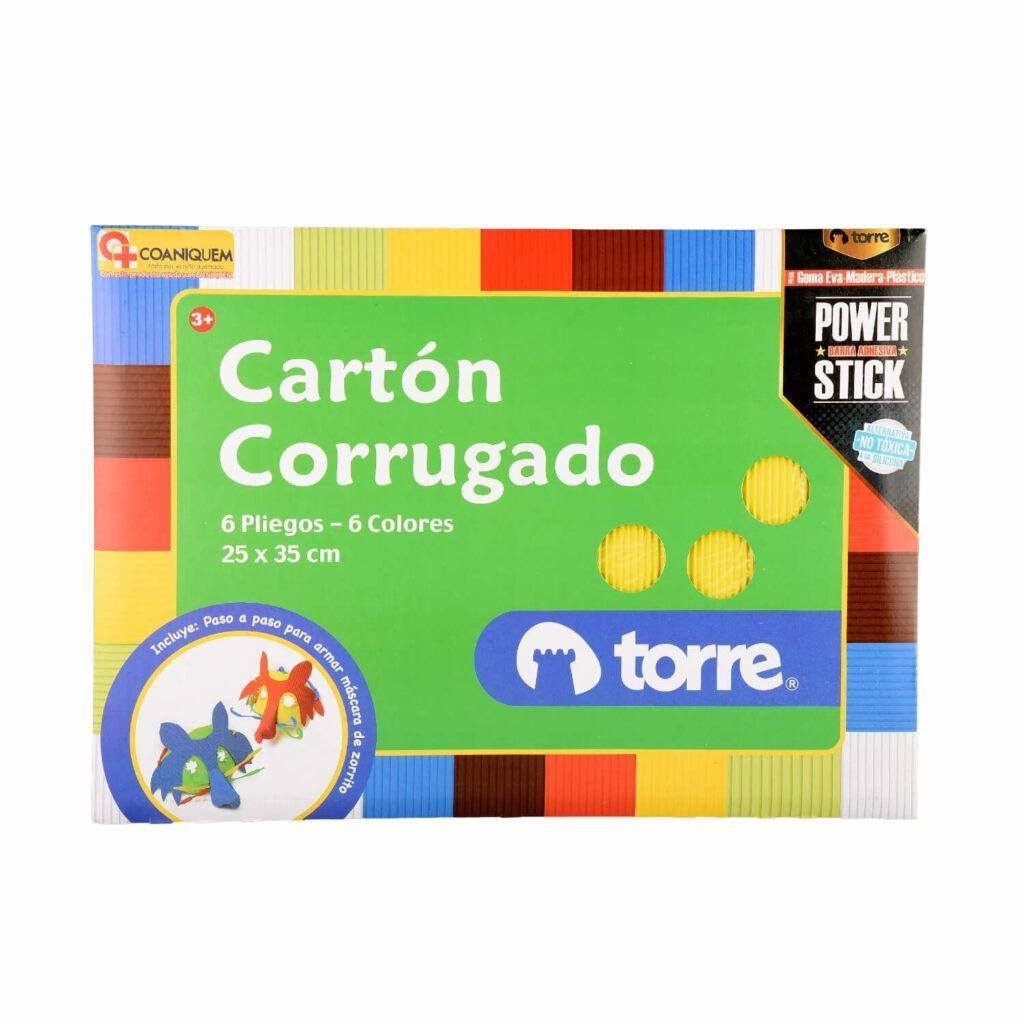 Carpeta Cartón Corrugado 6 Pliegos 6colores De 25x35 cm Torre-0