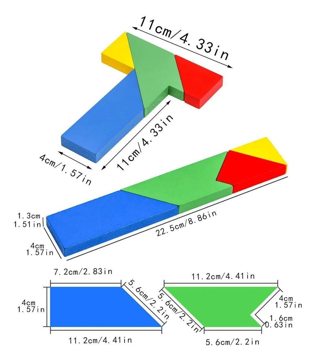 Rompecabezas Tangrama De Madera Geometrico Montessori T-1