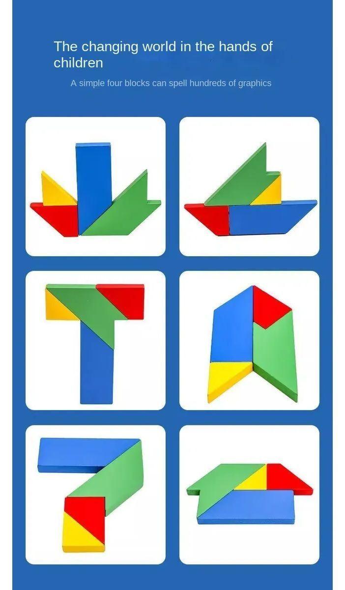 Rompecabezas Tangrama De Madera Geometrico Montessori T-3