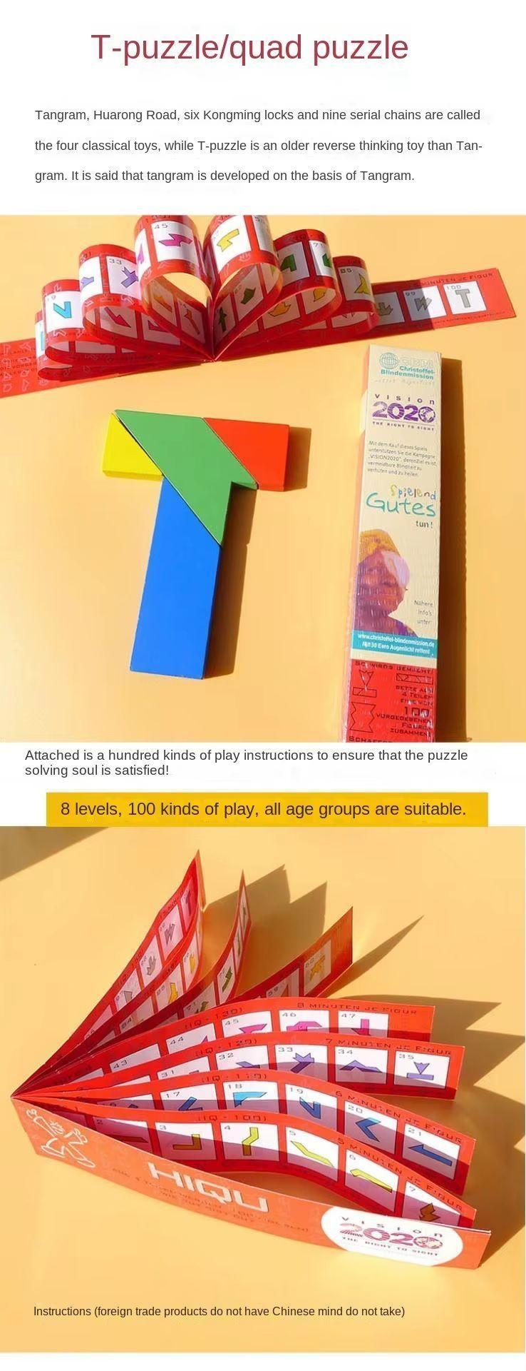 Rompecabezas Tangrama De Madera Geometrico Montessori T-4