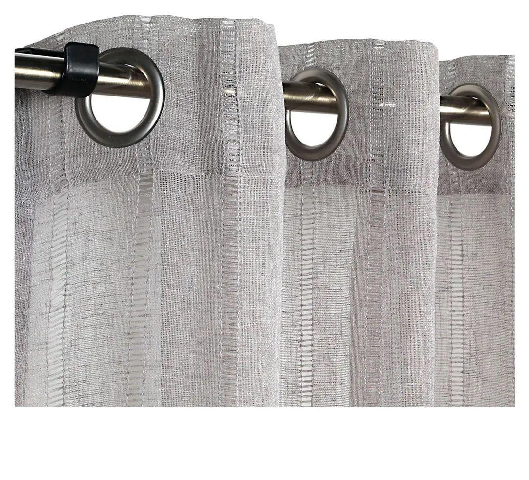 Cortina Visillos 140x230 Cm Deshilado Cotidiana 2 Paños Gris Oscuro-0