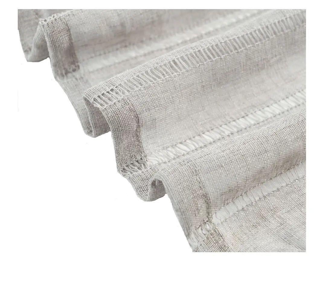 Cortina Visillos 140x230 Cm Deshilado Cotidiana 2 Paños Gris Oscuro-2