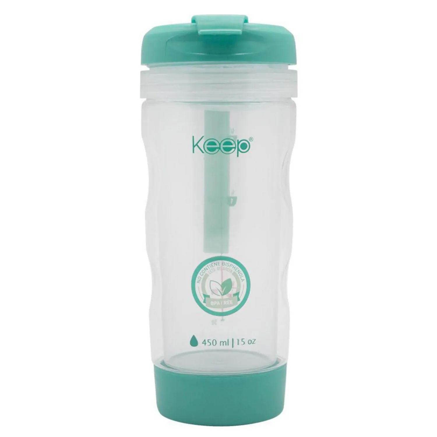 Mug Vaso 450ml Keep Té Hierbas Botella Infusor Doble Pared Agua Verde Agua-0