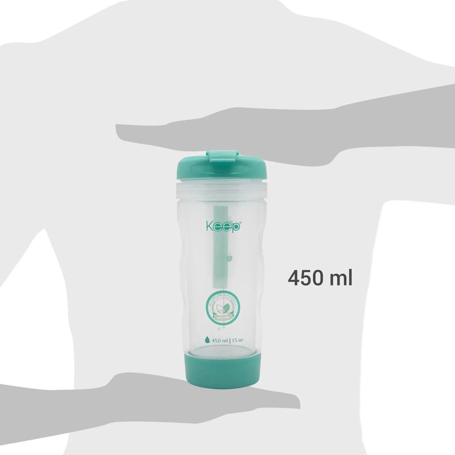 Mug Vaso 450ml Keep Té Hierbas Botella Infusor Doble Pared Agua Verde Agua-1