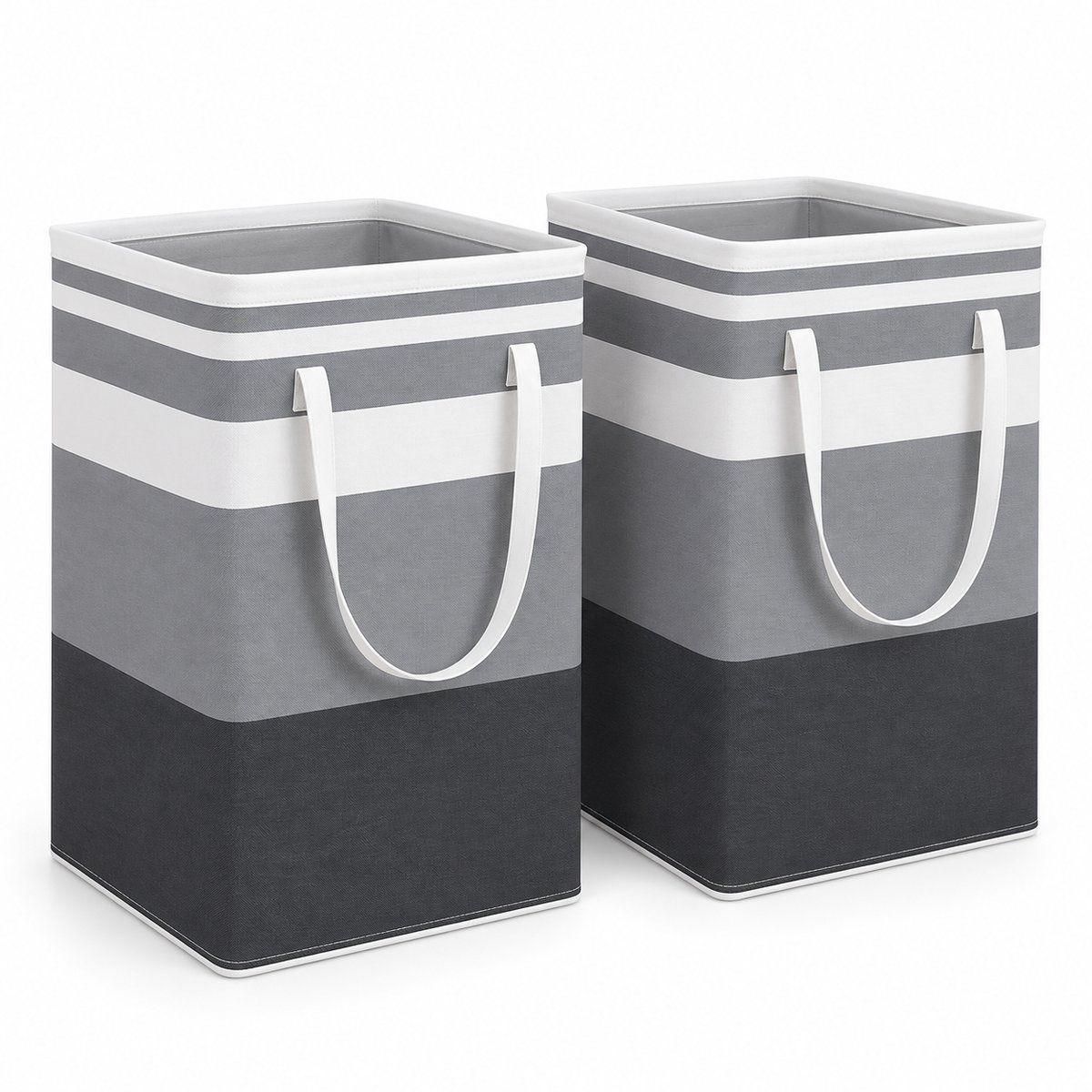 Cestos para Ropa Sucia 75 Litros Pack 2 Unidades Gris-0