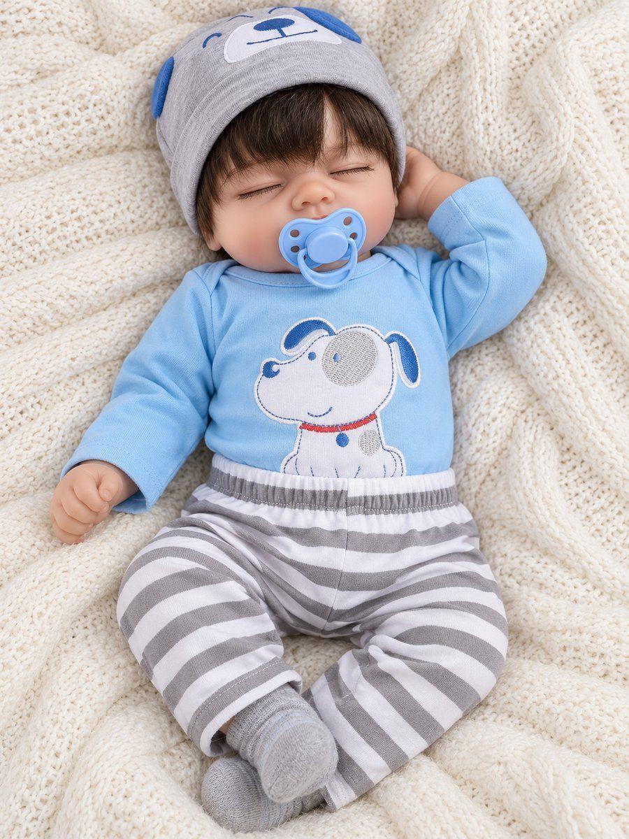 Muñeco bebe reborn realist 50cm dormido algodon y accesorios-2