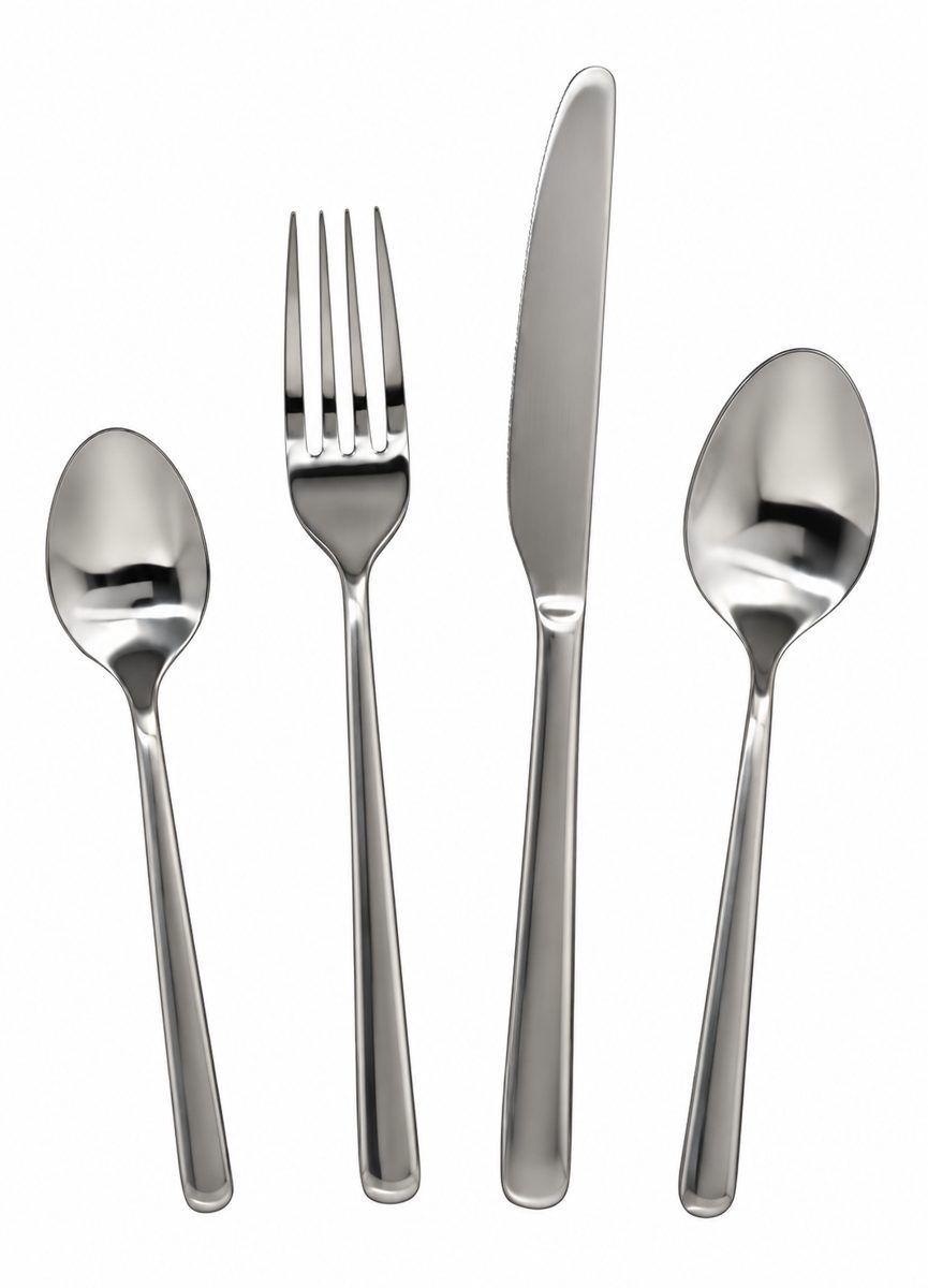 kit de Cubiertos de Mesa 24 Piezas Acero Inoxidable Plateado-1