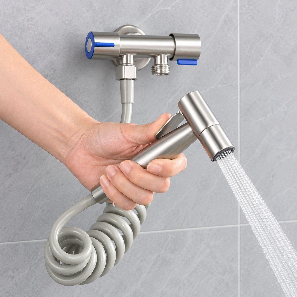 Ducha Bidet rabe Acero Inoxidable para Inodoro WC con Manguera-3