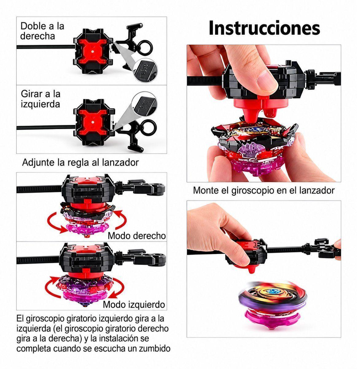 Kit de beyblades Trompos Giratorios Metalicos Maletin-3