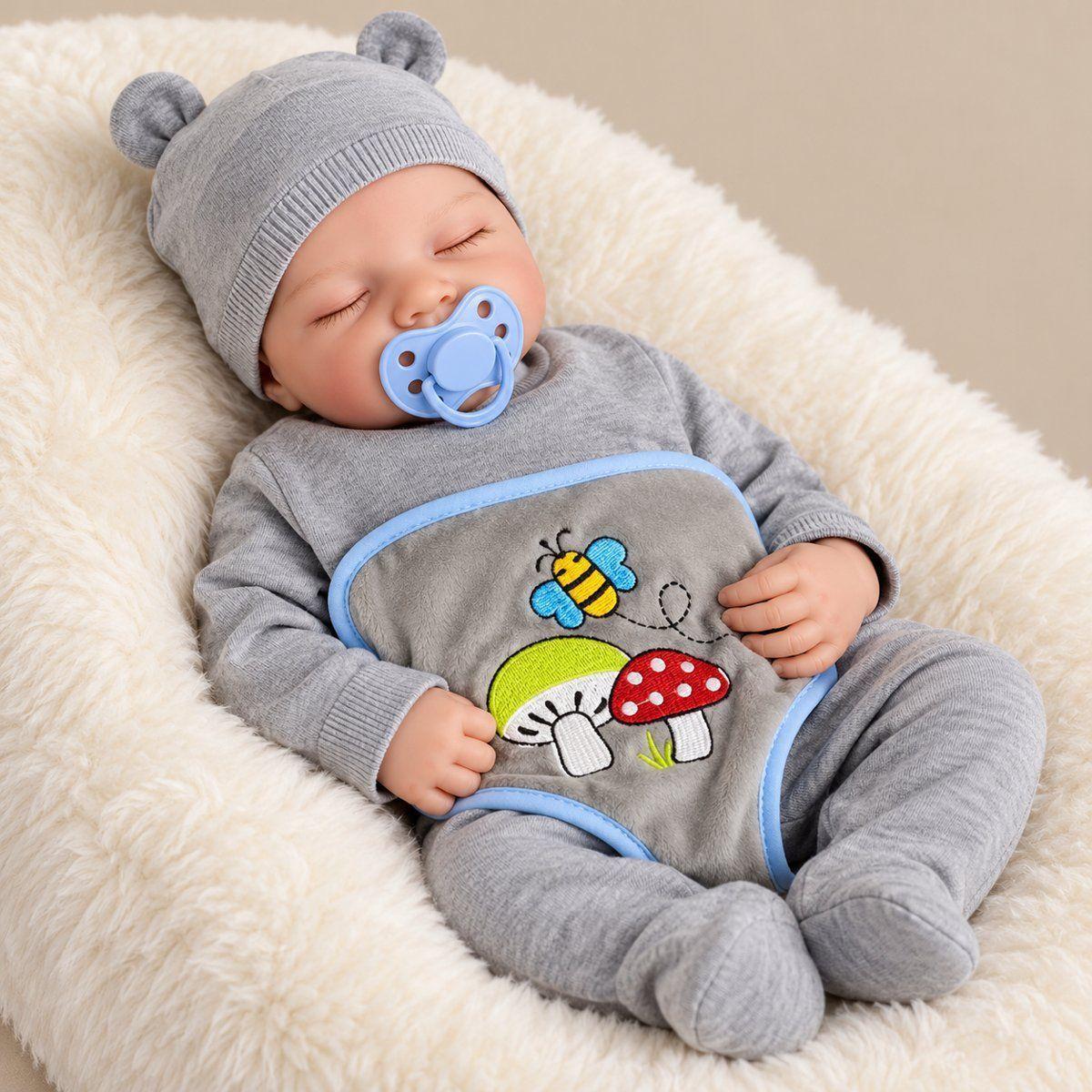 Muñeco Bebe Reborn Realist Niño 46cm Vinilo de Silicona Accesorios-3