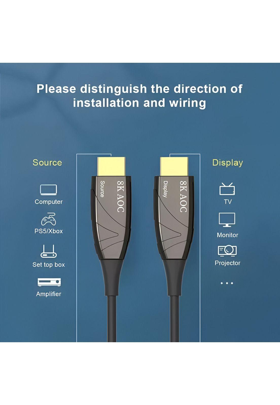 Cable HDMI 8K Profesional V2.1 de Fibra Óptica 20MT 48Gbps-2