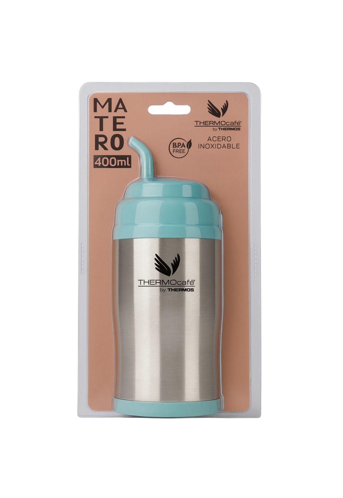 Vaso Térmico MUG para Mate de Acero Inoxidable Aqua 400ML+Bombilla-2
