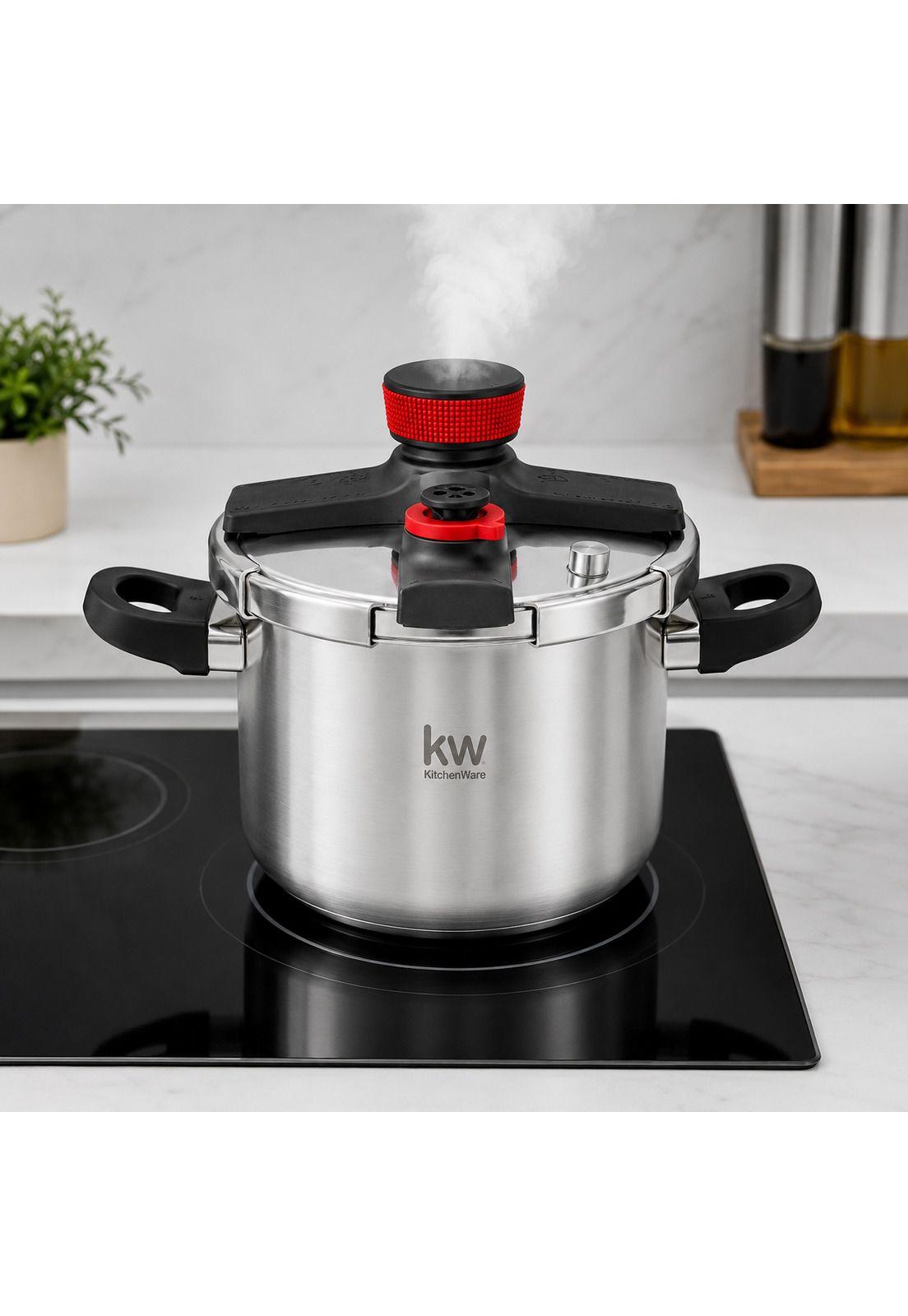 Olla a Presión KW Oxford 8LT Acero Inoxidable Triple Válvula-7