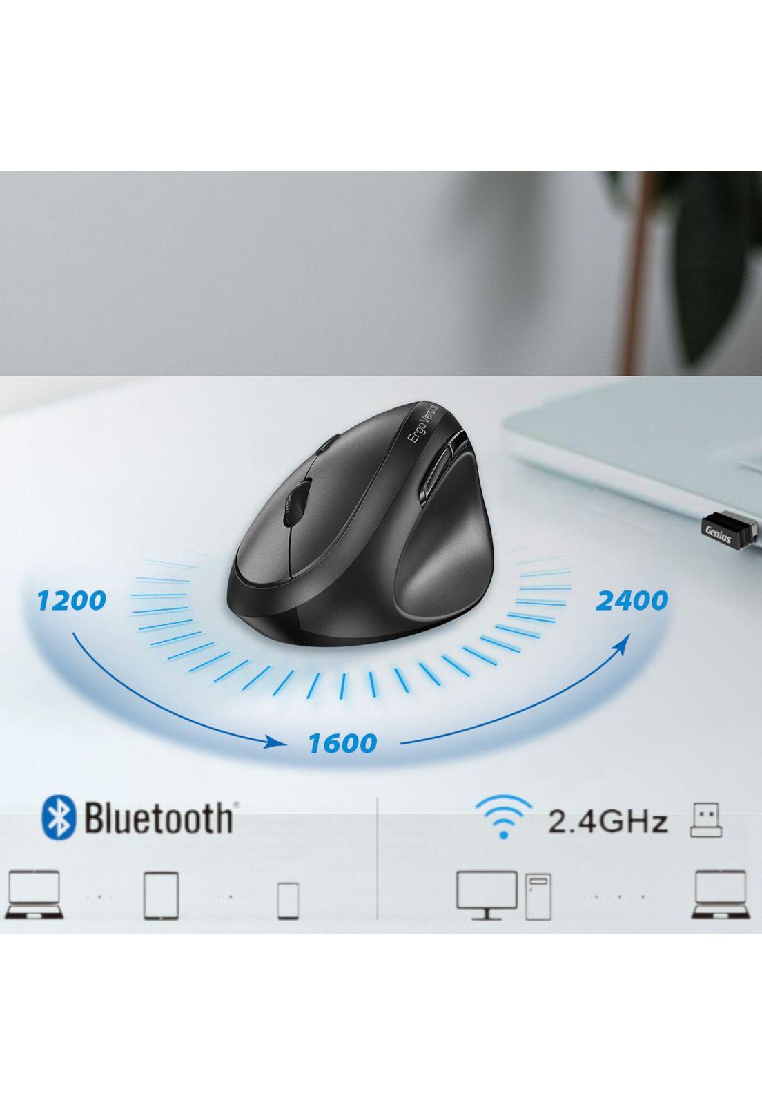 Mouse Vertical  Ergonomic Dual Wireless BT+2.4G + Copilot AI-5
