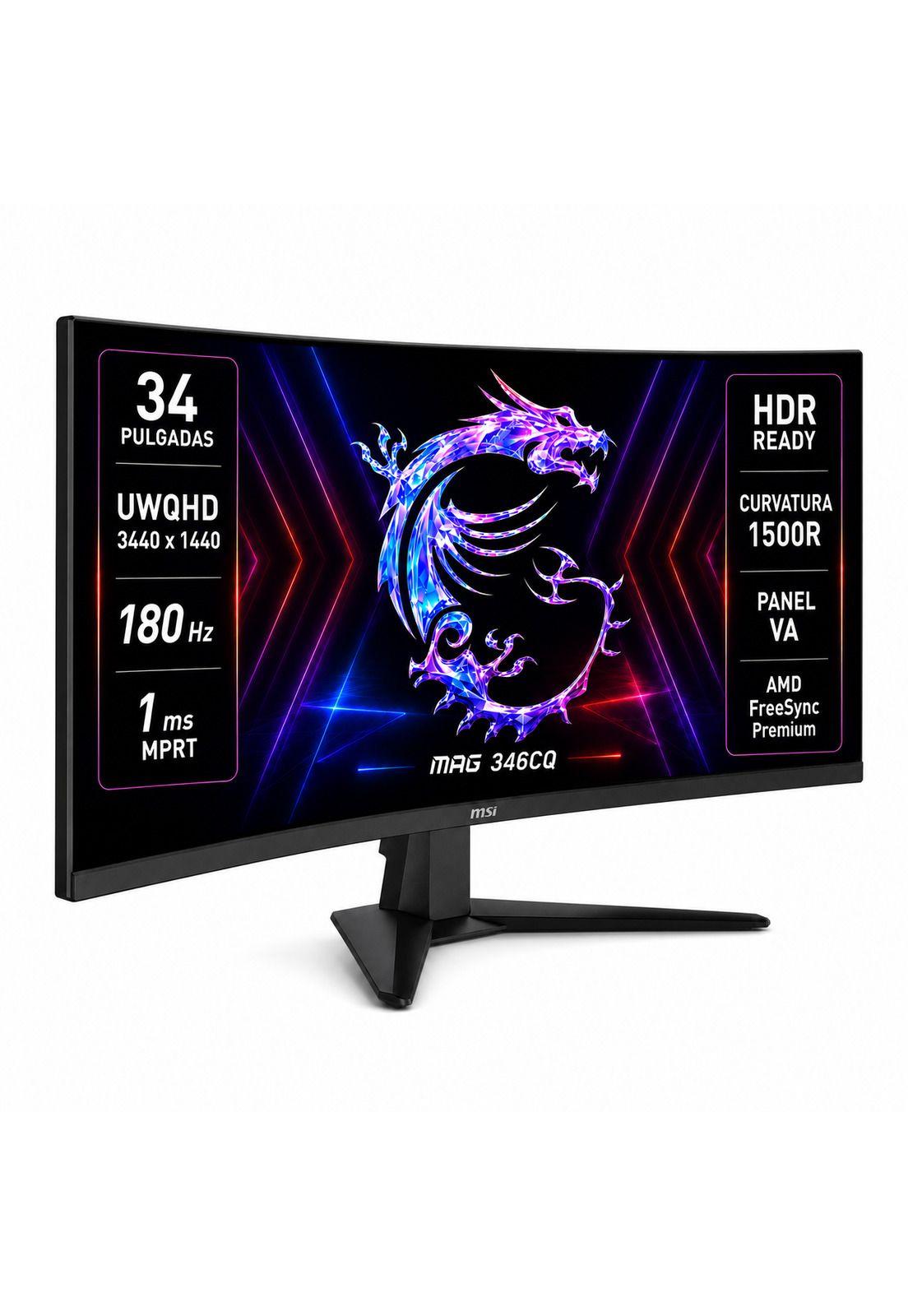 Monitor Gamer MSI 34" Curvo 180HZ Ultra Flat 1MS 3440x1440px-1