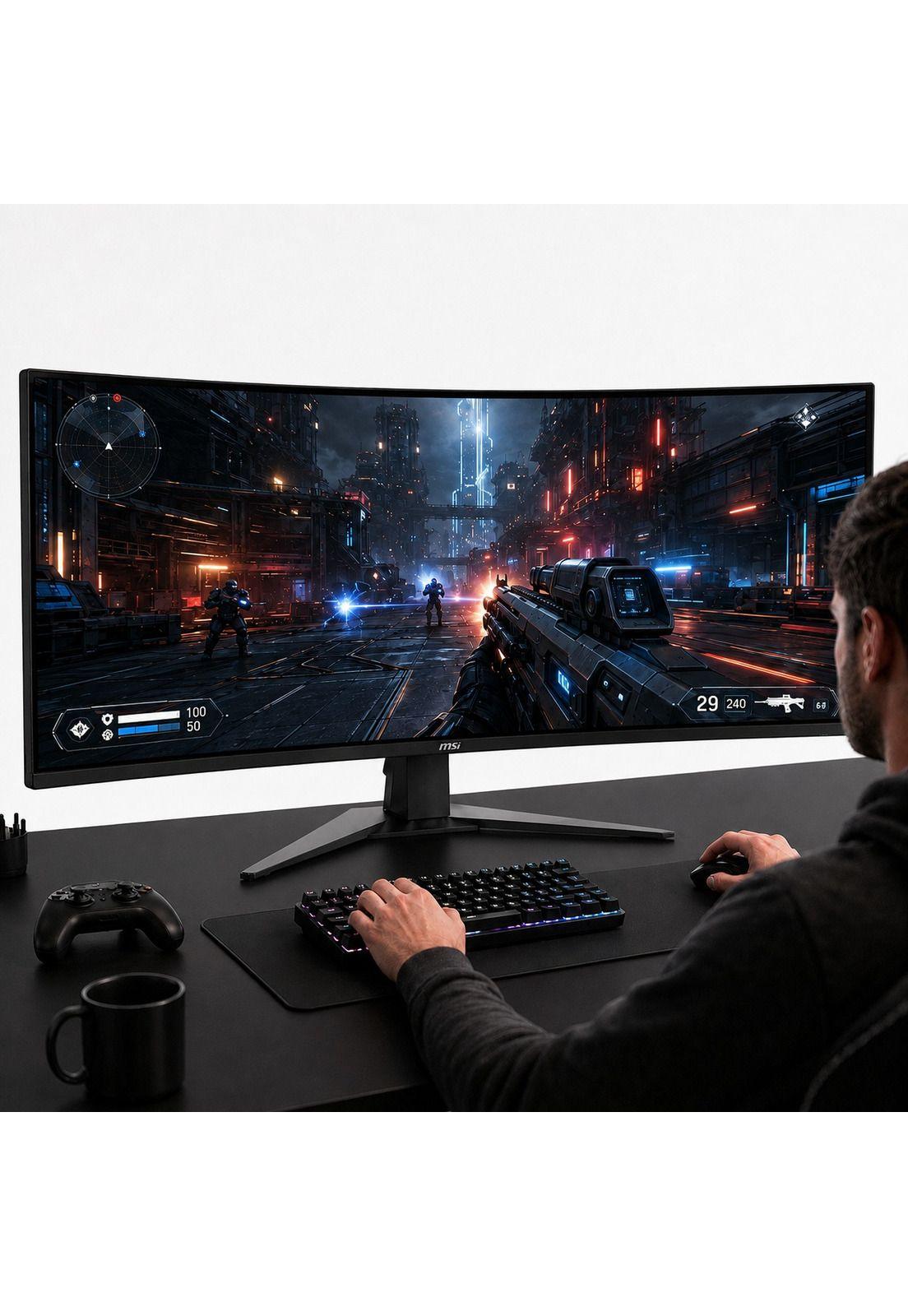 Monitor Gamer MSI 34" Curvo 180HZ Ultra Flat 1MS 3440x1440px-2