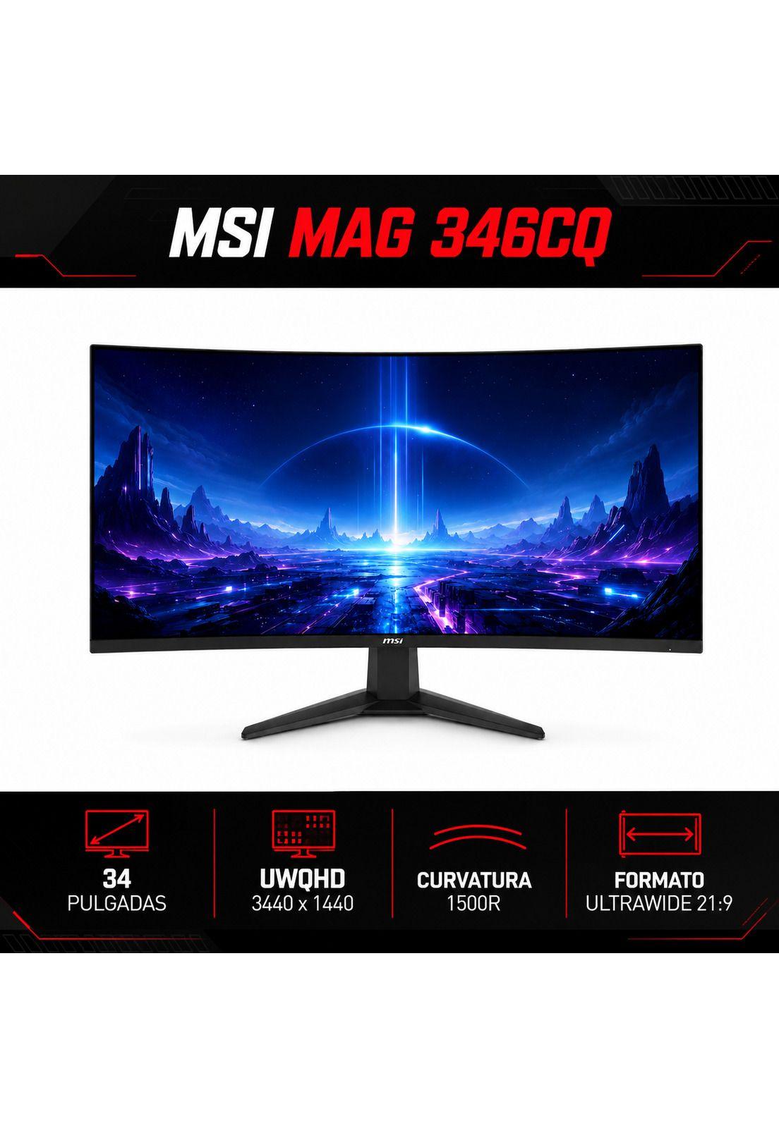 Monitor Gamer MSI 34" Curvo 180HZ Ultra Flat 1MS 3440x1440px-6