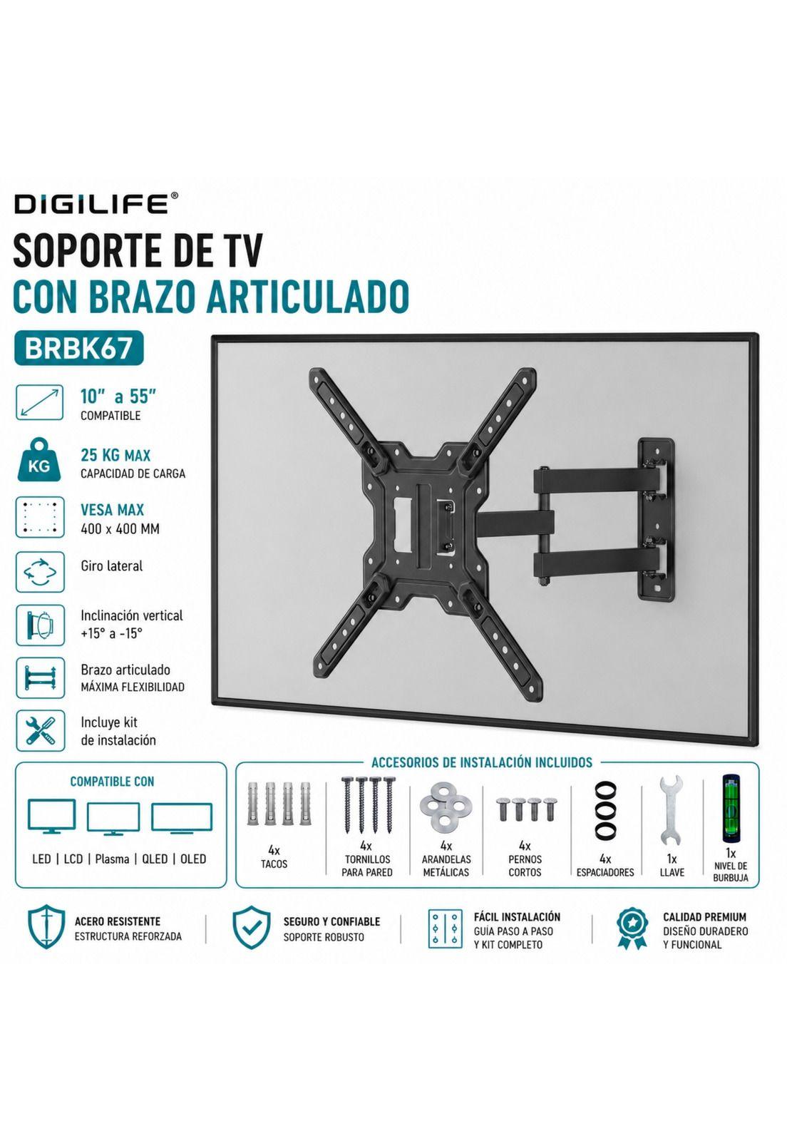 Soporte de TV con Brazo Articulado de 32 a 55 Reforzado DGX-7