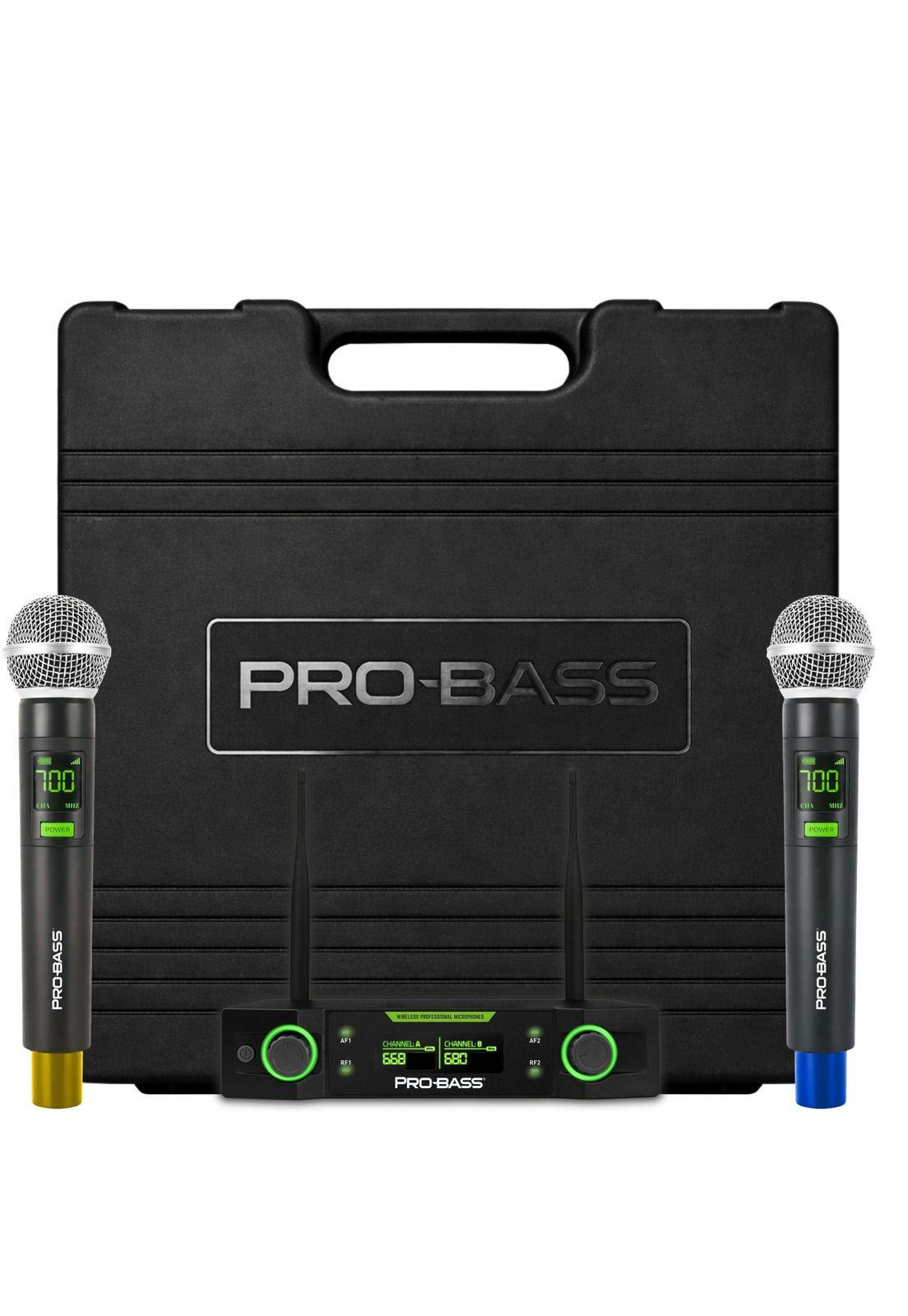 Pack de 2 Micrófonos Inalámbricos Profesionales  PROBASS UHF-4