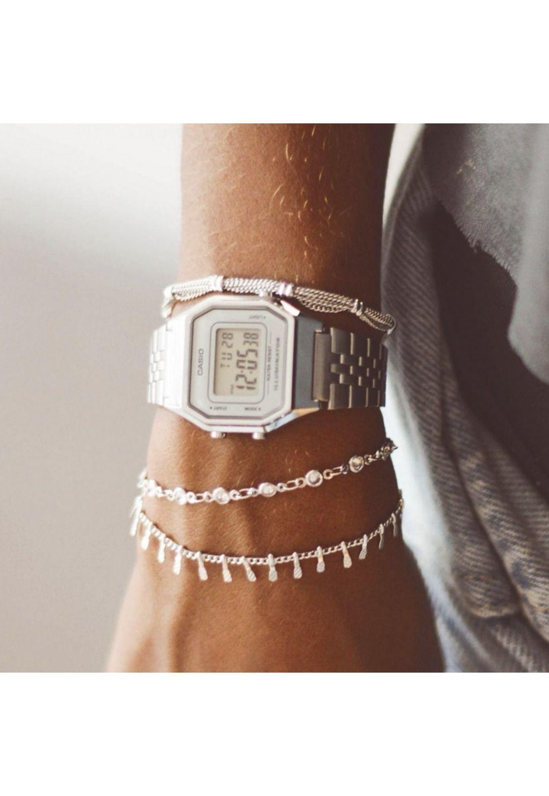 Reloj de Mujer Casio Silver Pink La680Wa-7Df-3