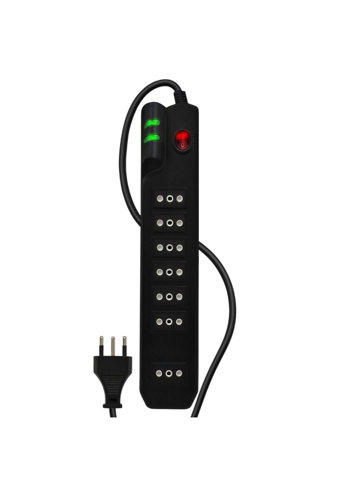 Alargador 2.1MTS 7 Salidas con Proteciónde Voltaje 2500W SEC-6