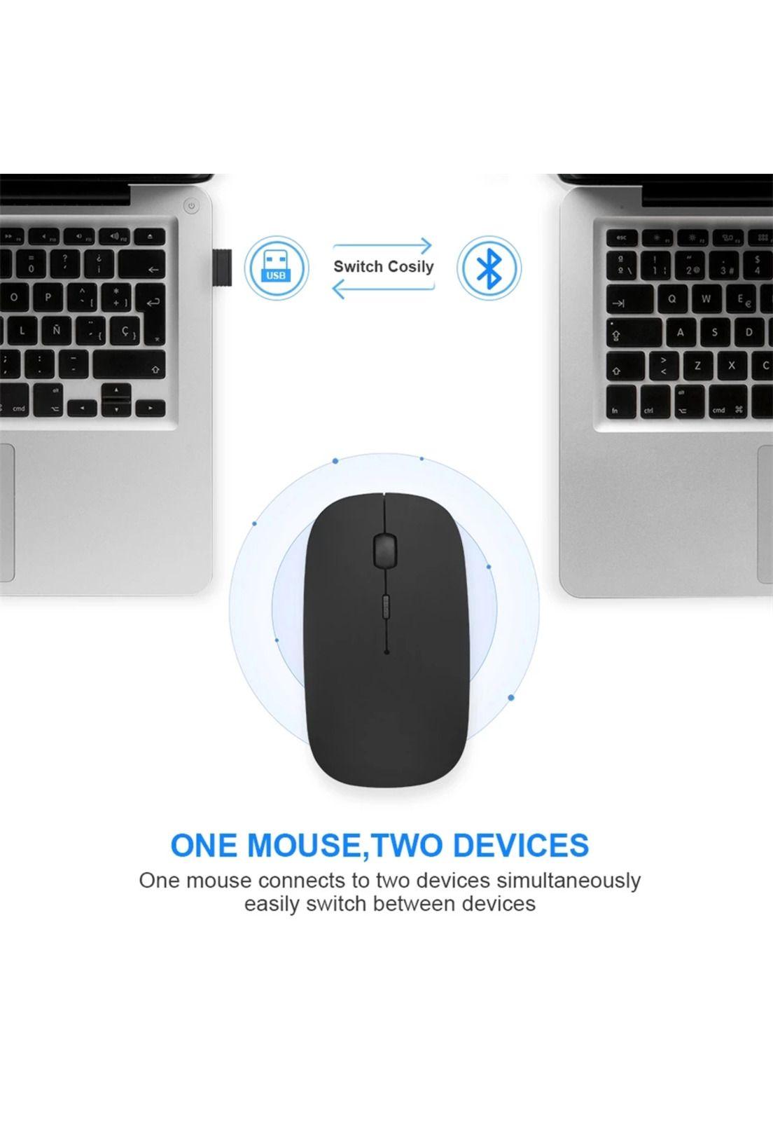 Mouse Inalámbrico Dual Bluetooth + USB 2G Recargable RGB BK-3