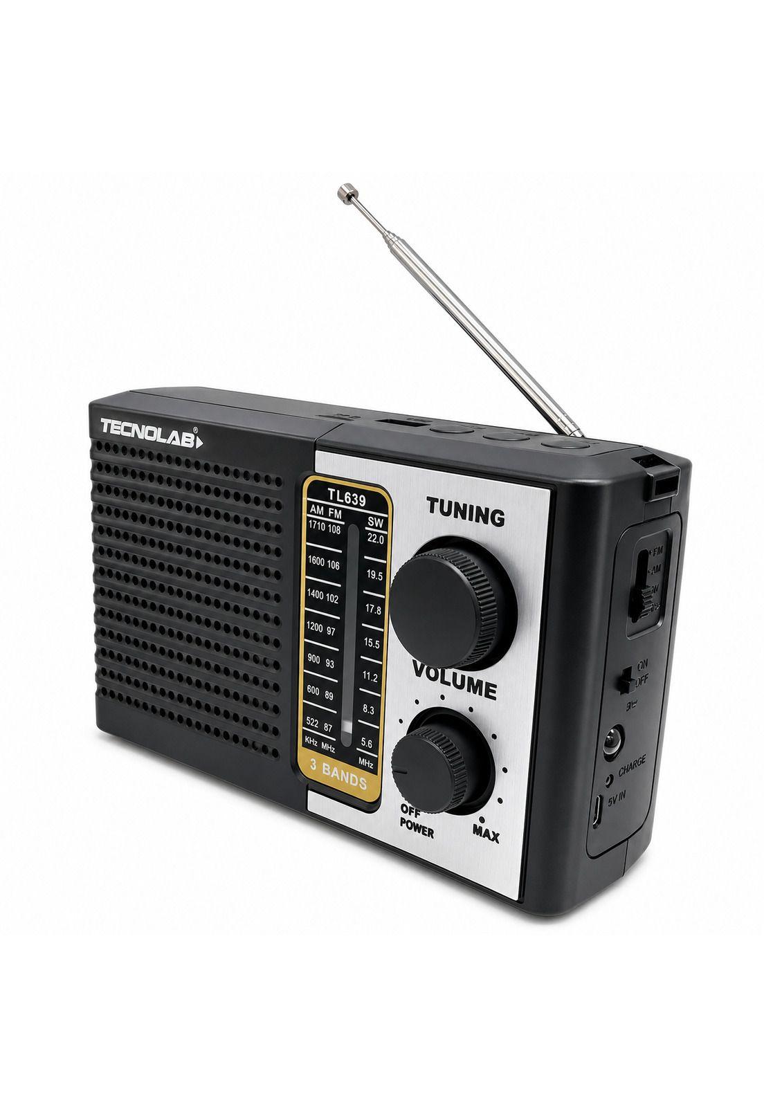 Radio Portátil AM/ FM/ SW Recargable +Pilas + Luz LED 5W RMS-1