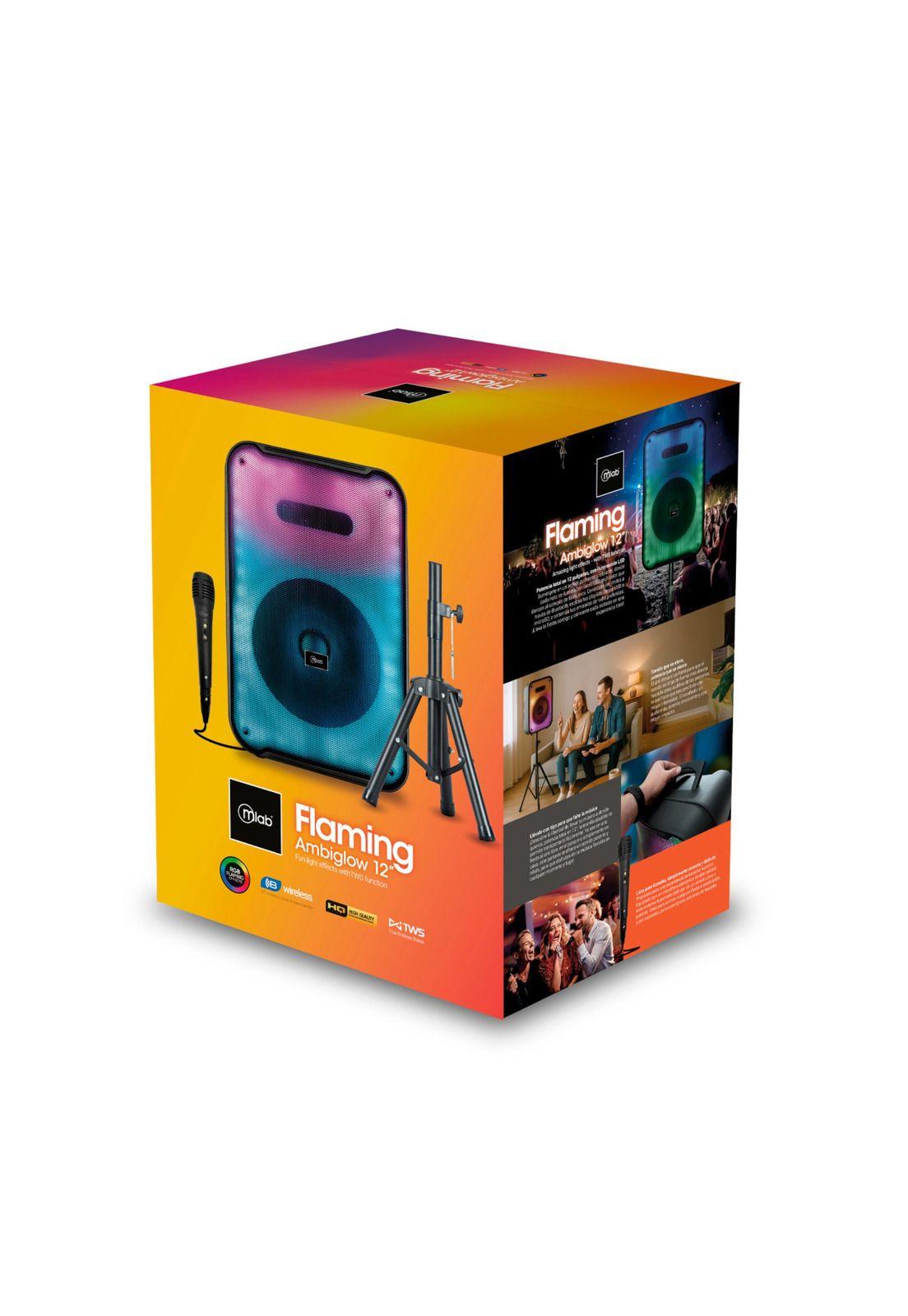 Parlante Bluetooth Flaming Ambiglow 12" RGB (Atril+ Mic) 30W-9
