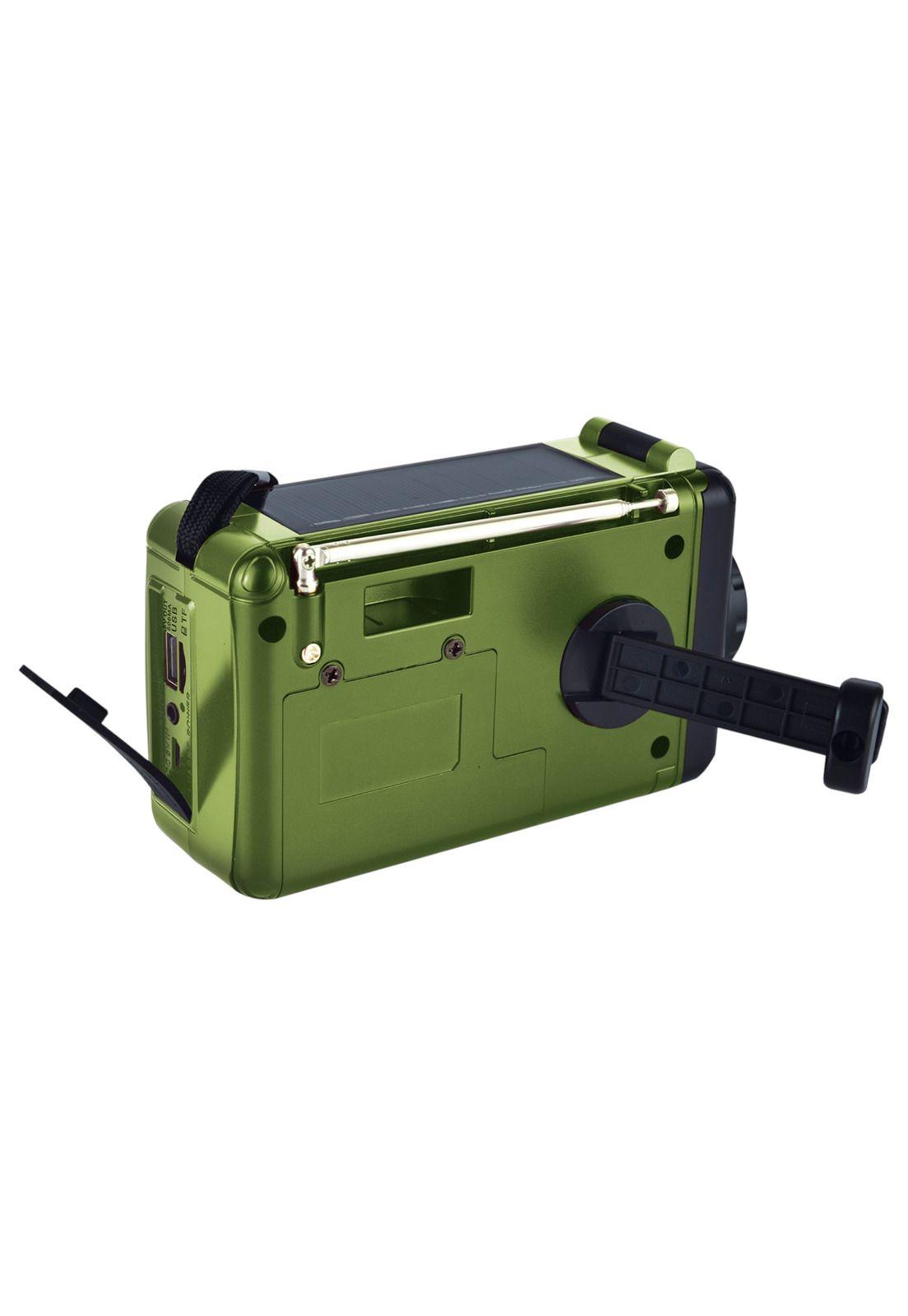 Radio de Emergencia Solar Recargable + Dinamo AM/ FM/ SW/ BT Green Edition-2