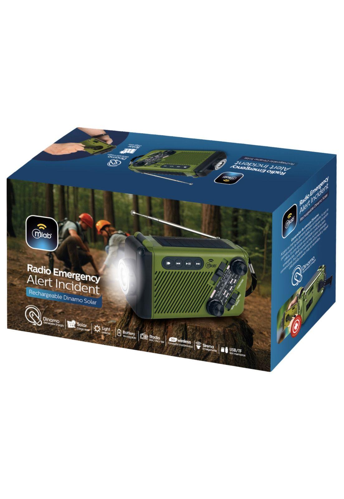 Radio de Emergencia Solar Recargable + Dinamo AM/ FM/ SW/ BT Green Edition-6