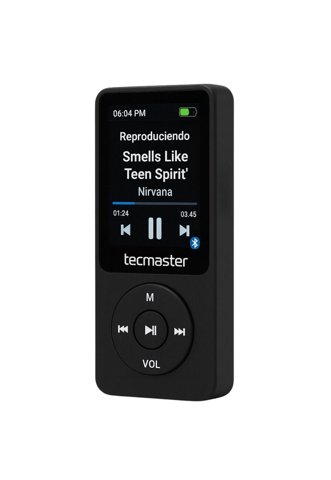 Reproductor MP3 16GB Bluetooth 5.0 Tecmaster TM-300523 Negro-1