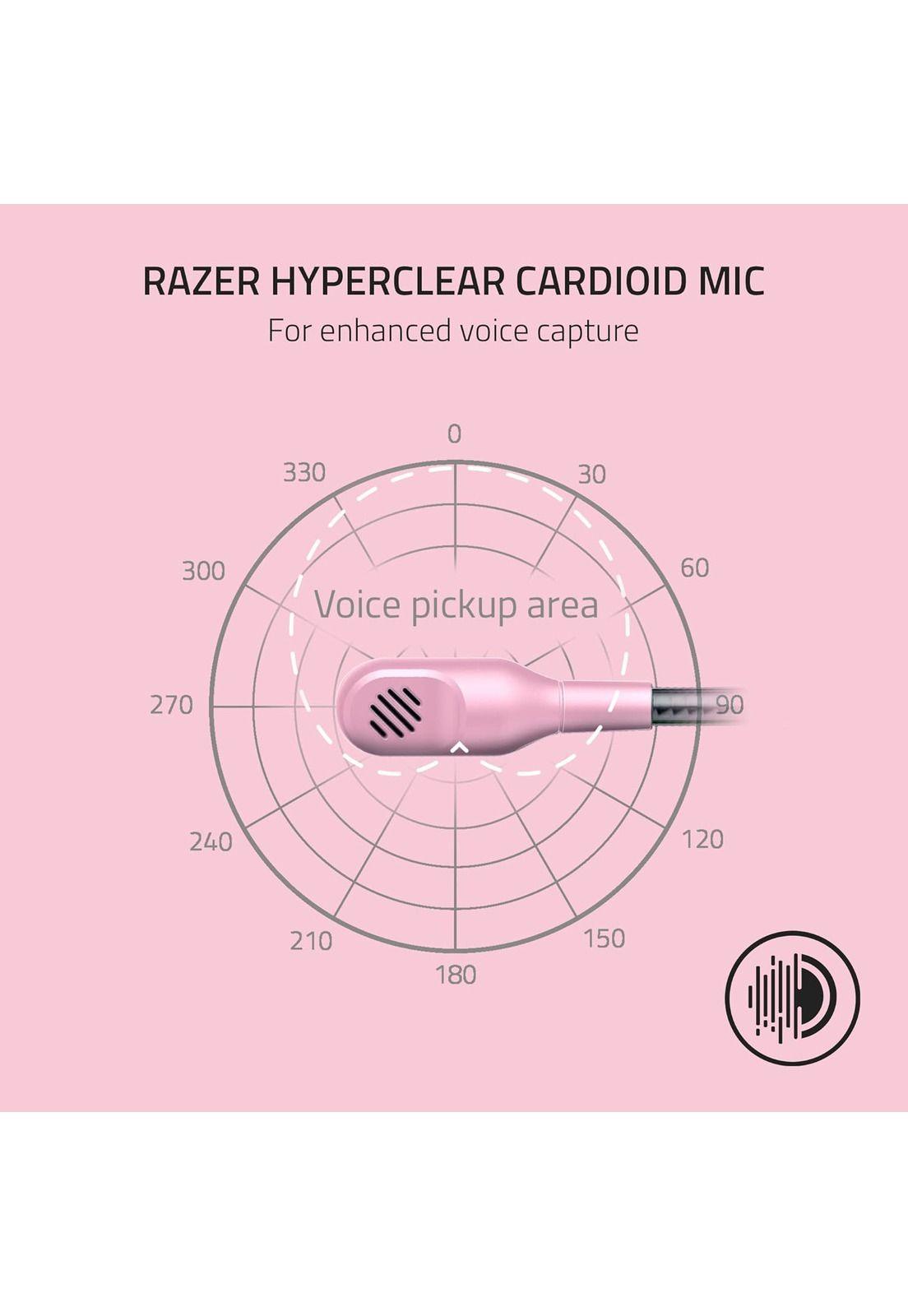 Audífonos Razer Blackshark V2 X Rosa Quartz Multiplataforma-5