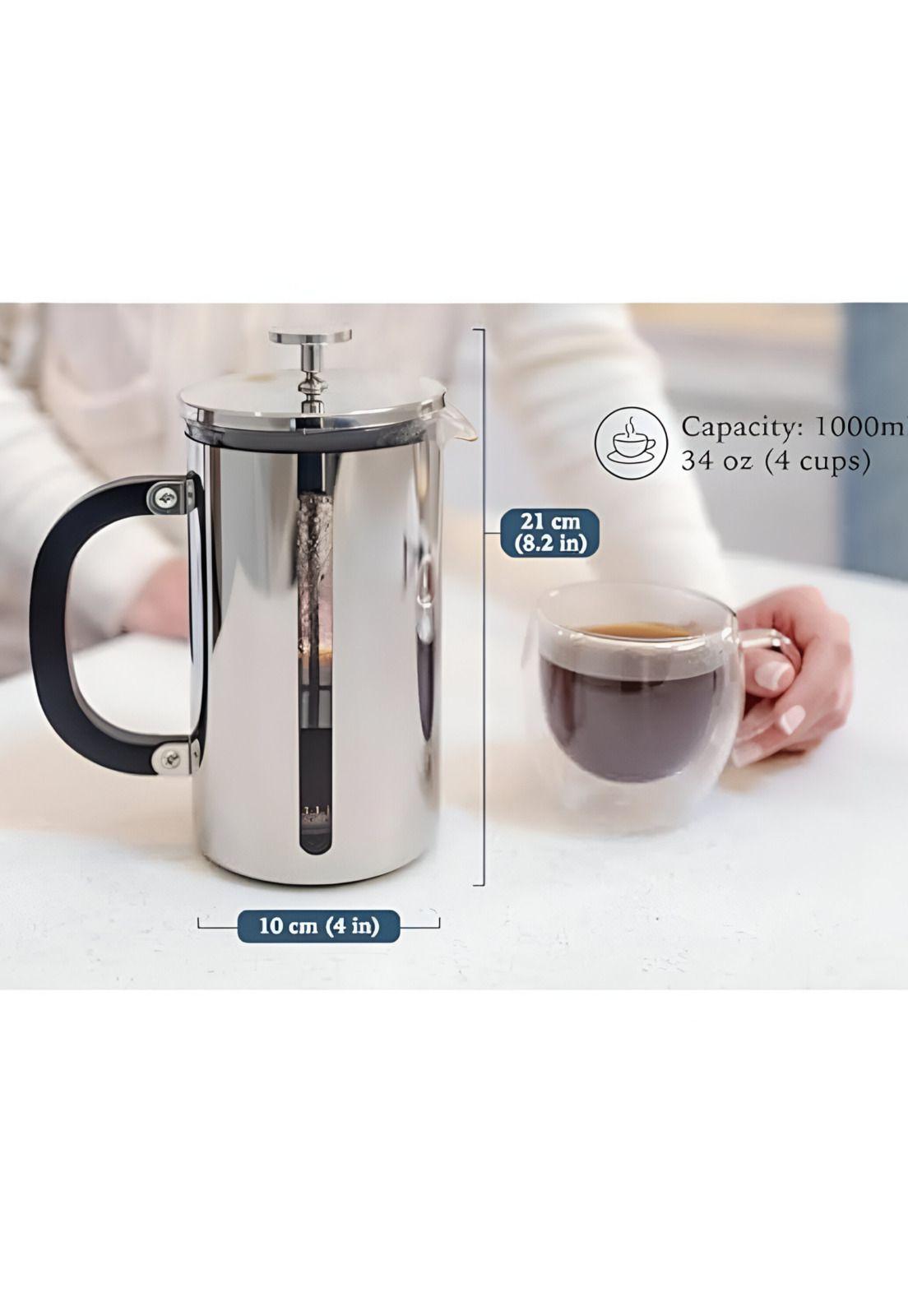 Cafetera Francesa Premium de Acero Inoxidable Cuiscent 1LT-6