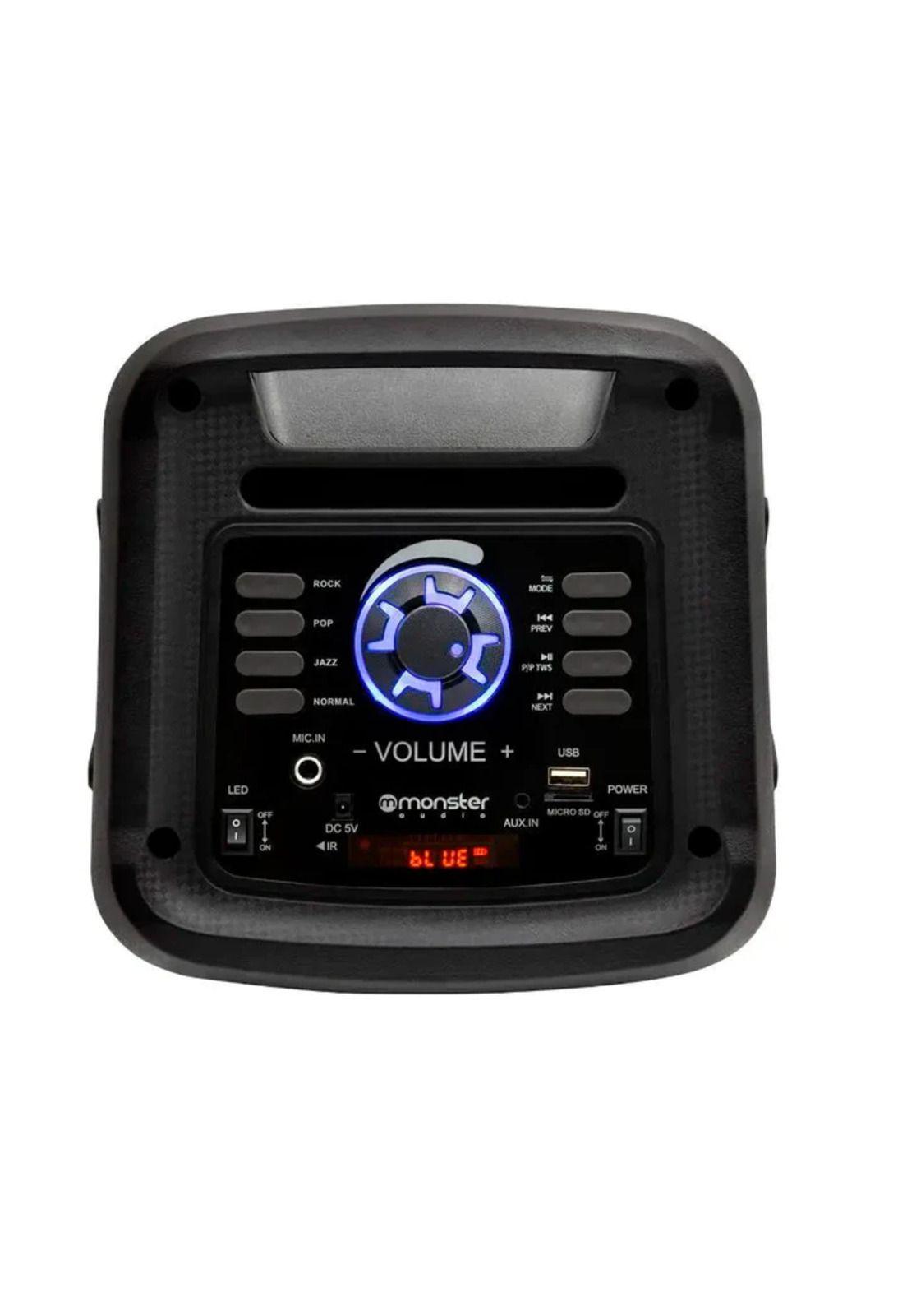 Parlante Karaoke RGB TWS Bluetooth Monster Audio 849BK-3