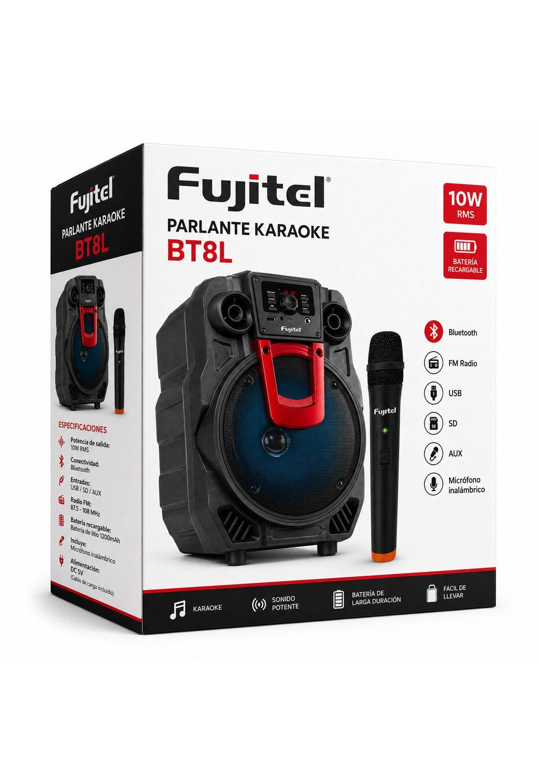 Parlante Karaoke con Micrófono inalámbrico BT8L Recargable-5