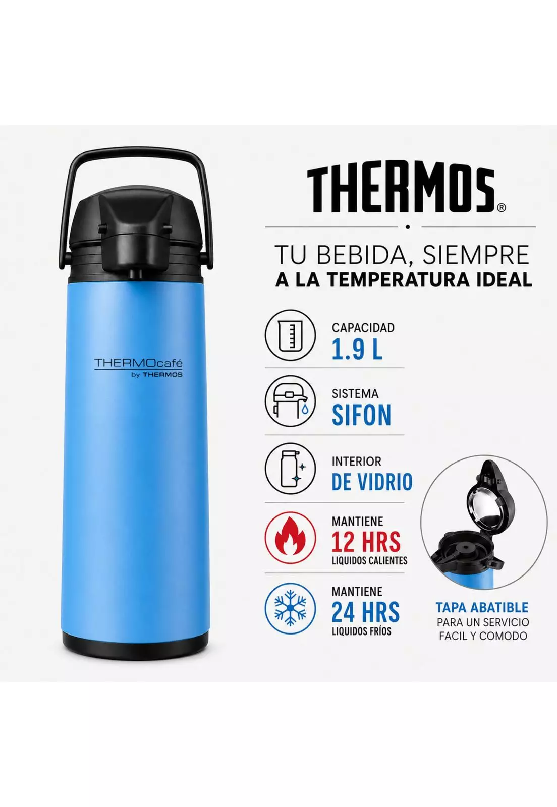 Termo Sifón de Líquidos Jado 1.9L Thermos 12H HOT & 24H Cold AZUL-6