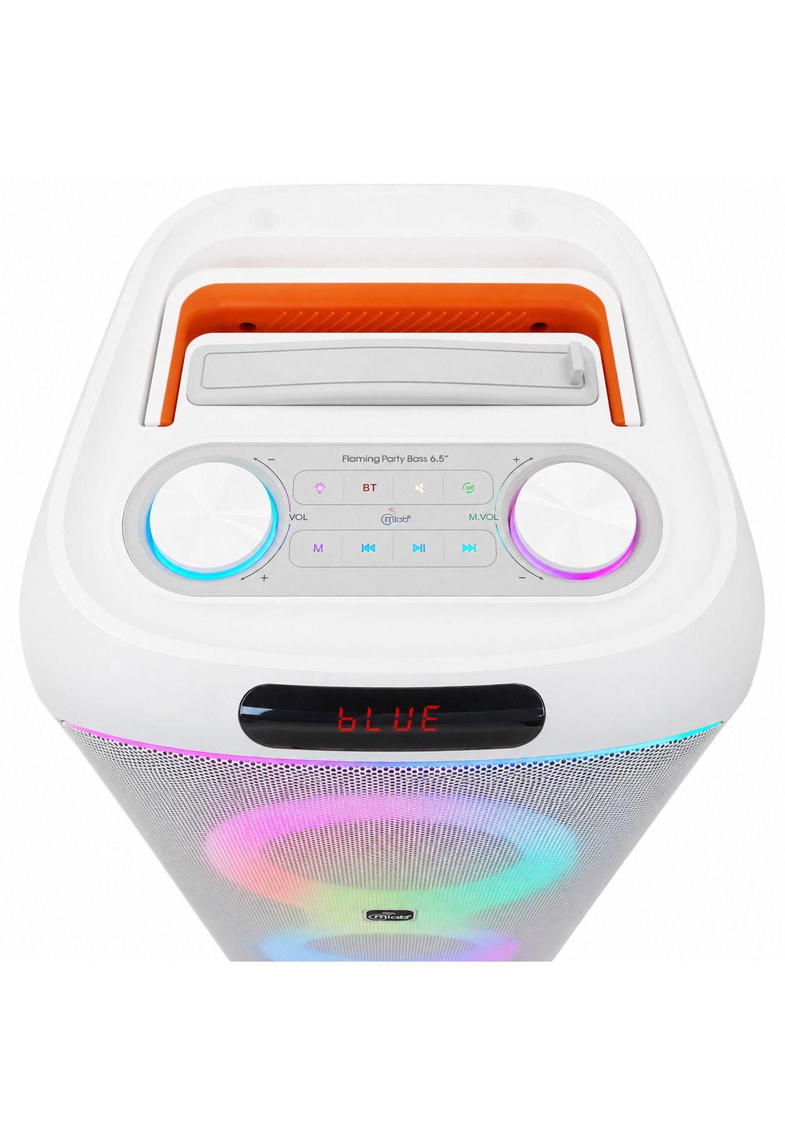Parlante Karaoke 6" Flaming Party Bass White MicWireless 45W-2
